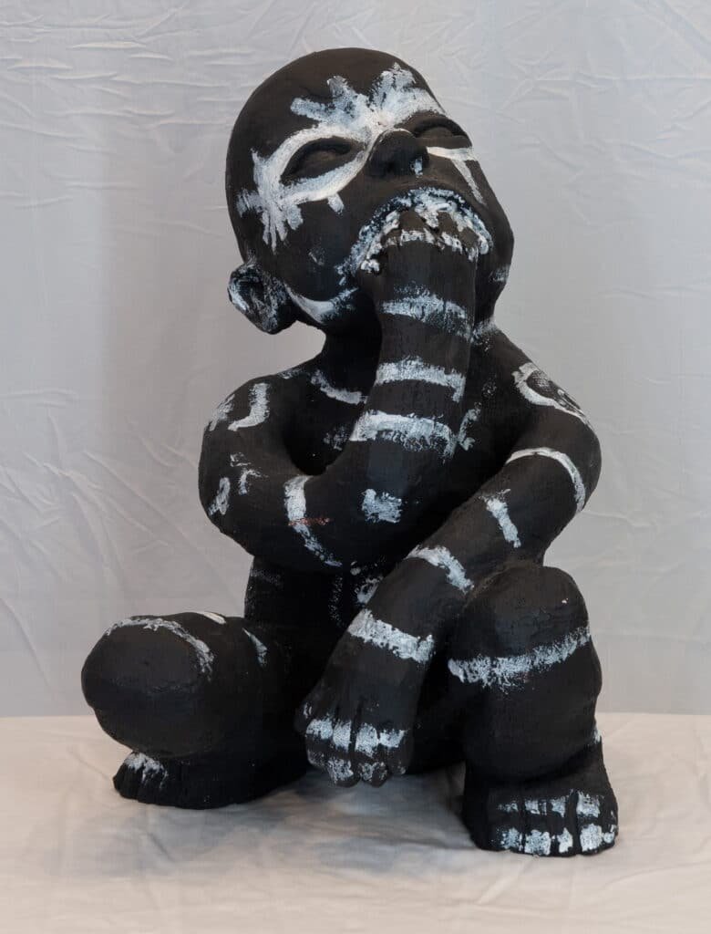 Baby Omo Tribal Child Sculpture – Contemporary African Fine Art Figurine